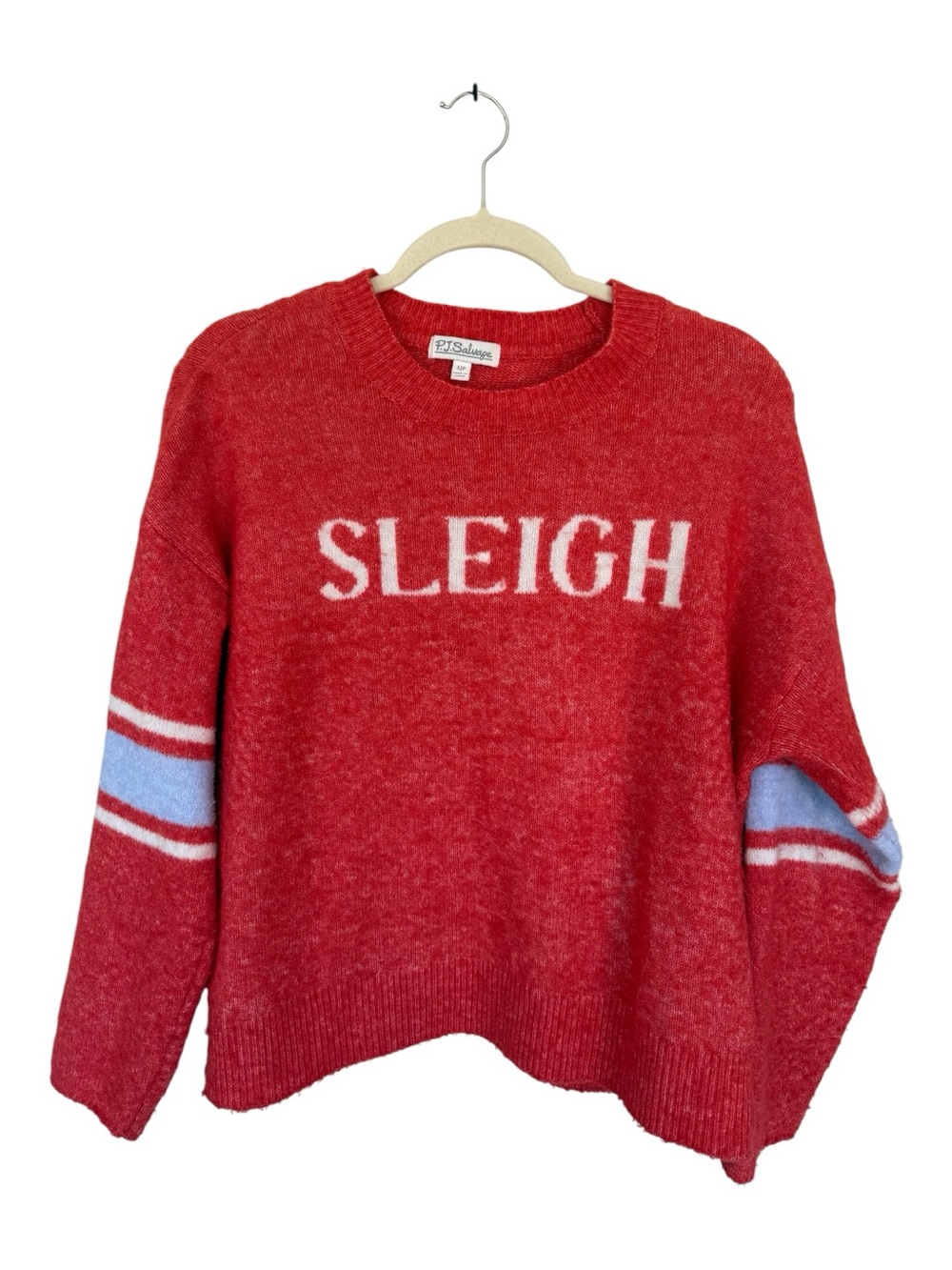 PJ Salvage Sleigh Red Holiday Crewneck Sweater